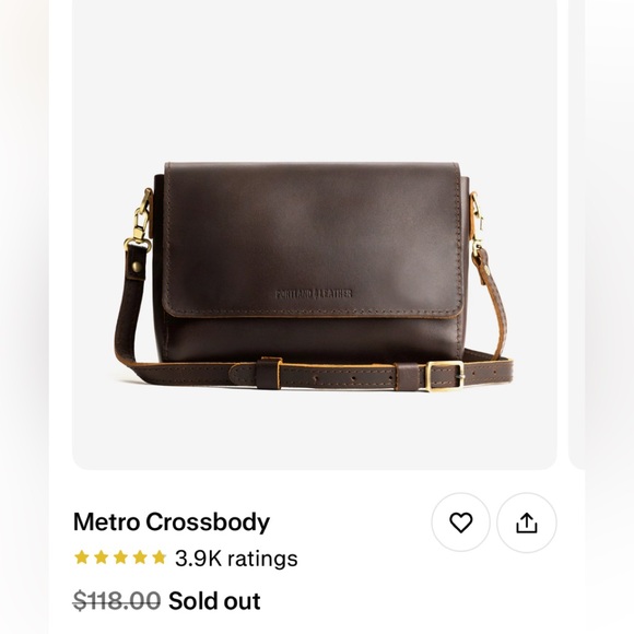 Portland Leather Handbags - Portland Leather Metro brown leather Medium Crossbody Bag
